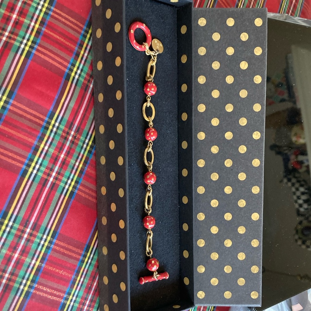 MacKenzie-Childs Red and Gold Bracelet